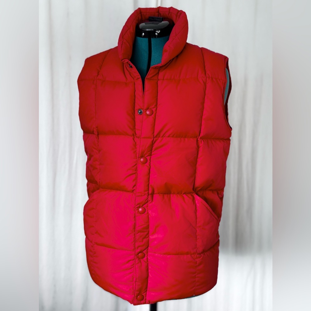 Lands End Child’s Red Down Puffer Vest Size L 14-16